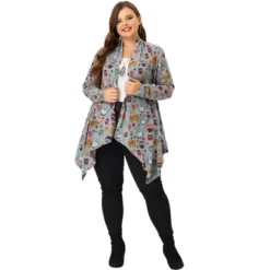 Agnes Orinda Women's Plus Size Owl Print Sweater Kint Cardigans -Agnes Orinda GUEST 5b9a3147 0f43 4874 8492 4b90aa5d78ec
