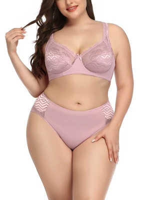Agnes Orinda Women's Plus Size Underwire Push-Up Lace Trim Adjustable Straps Comfort Bra And Panty Set 10 Agnes Orinda Women's Plus Size Underwire Push-Up Lace Trim Adjustable Straps Comfort Bra And Panty Set - Image 8