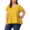 Agnes Orinda Women's Plus Size Summer Flare Sleeve Button Front Peplum Shirts 2 Agnes Orinda Women's Plus Size Summer Flare Sleeve Button Front Peplum Shirts -Agnes Orinda GUEST 5c0082dc fde5 4a9e 99c2 5a84133e766a