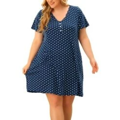 Agnes Orinda Plus Size Nightgown For Women Polka Dots V Neck Short Sleeve Nightdress 11 Agnes Orinda Plus Size Nightgown For Women Polka Dots V Neck Short Sleeve Nightdress -Agnes Orinda GUEST 5c926518 12de 4362 8fff 0fd1a69a5271
