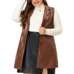 Agnes Orinda Women's Plus Size Fashion Outfits Sleeveless Lapel PU Jacket Vests 12 Agnes Orinda Women's Plus Size Fashion Outfits Sleeveless Lapel PU Jacket Vests -Agnes Orinda GUEST 5cf6d503 4357 4e51 8491 58985229d6f8