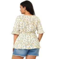 Agnes Orinda Women's Plus Size Floral Ruffle Smock Sleeve V Neck Peplum Blouses 13 Agnes Orinda Women's Plus Size Floral Ruffle Smock Sleeve V Neck Peplum Blouses -Agnes Orinda GUEST 5d047505 7038 4ea4 99c4 13e05332eff2