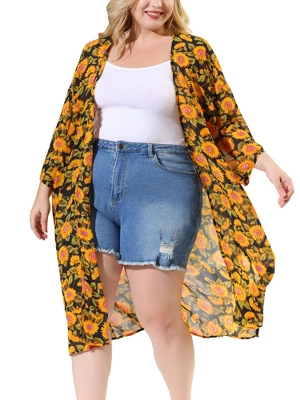 Agnes Orinda Women's Plus Size Floral Long Sleeve Holiday Cardigans 8 Agnes Orinda Women's Plus Size Floral Long Sleeve Holiday Cardigans - Image 6