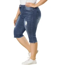 Agnes Orinda Women's Plus Size Capri Ripped Slash Pocket Raw Hem Denim Jeans 13 Agnes Orinda Women's Plus Size Capri Ripped Slash Pocket Raw Hem Denim Jeans -Agnes Orinda GUEST 5fec58cf 56b2 4838 8169 272642136279