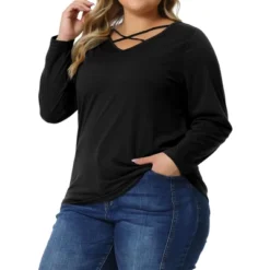 Agnes Orinda Women's Plus Size Cross V Neck Casual Fashion Long Sleeves Blouses 15 Agnes Orinda Women's Plus Size Cross V Neck Casual Fashion Long Sleeves Blouses -Agnes Orinda GUEST 605e5ac8 4d81 478b 9969 795163ef55a2