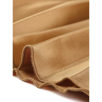 Agnes Orinda Women's Plus Size Pleated Stretched High Waist Premium Metallic Shiny Midi Skirts 6 Agnes Orinda Women's Plus Size Pleated Stretched High Waist Premium Metallic Shiny Midi Skirts - Image 4