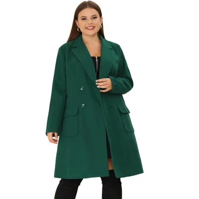 Agnes Orinda Women's Plus Size Winter Peacoat Notched Lapel Double Breasted Long Overcoats 12 Agnes Orinda Women's Plus Size Winter Peacoat Notched Lapel Double Breasted Long Overcoats - Image 10