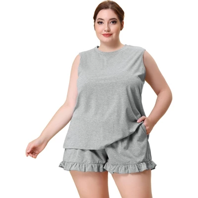Agnes Orinda Women Plus Size Comfy Sleeveless Tank Top Loungewear Pajamas Set 7 Agnes Orinda Women Plus Size Comfy Sleeveless Tank Top Loungewear Pajamas Set - Image 5