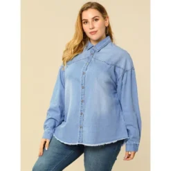 Agnes Orinda Women's Plus Size Button Down Long Sleeve Denim Shirts 13 Agnes Orinda Women's Plus Size Button Down Long Sleeve Denim Shirts -Agnes Orinda GUEST 62c2c9db e8d1 4874 9f27 af7bd2b755e6