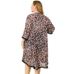 Agnes Orinda Women's Plus Size Floral Chiffon Holiday Midi Cardigans -Agnes Orinda GUEST 62cdc795 77e2 4189 bbb2 cedf0f73ca12