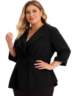 Agnes Orinda Women's Plus Size Ruffle Peplum Ruched Curvy Formal Outfits Blazers -Agnes Orinda GUEST 62e841de 94f0 423c 9bd5 4e42bd3b1540