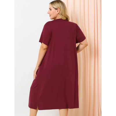 Agnes Orinda Womens Plus Size Short Sleeve Cute Cat Print Pockets Nightgown 6 Agnes Orinda Womens Plus Size Short Sleeve Cute Cat Print Pockets Nightgown - Image 4