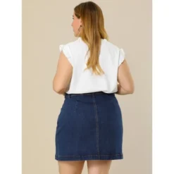 Agnes Orinda Women's Plus Size Denim Button Side Pocket Casual Jean A-Line Mini Skirt 14 Agnes Orinda Women's Plus Size Denim Button Side Pocket Casual Jean A-Line Mini Skirt -Agnes Orinda GUEST 63ec9f15 513d 4450 b7ed f2a0f399ca3c