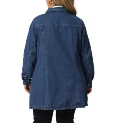Agnes Orinda Women's Plus Size Buttons Long Sleeve Jean Jackets -Agnes Orinda GUEST 64321fe2 5ef8 46c8 bb72 9159cbd4f6bd