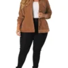 Agnes Orinda Women's Plus Size Jackets Casual Winter Stand Collar Boyfriend Corduroy Jacket
