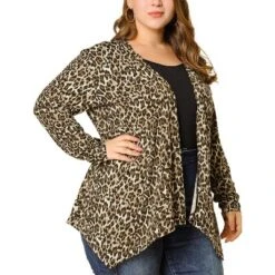 Agnes Orinda Women's Plus Size Print Asymmetric Open Front Fashion Cardigan -Agnes Orinda GUEST 64f5f6de ff45 4081 98f4 a5288e36bd08