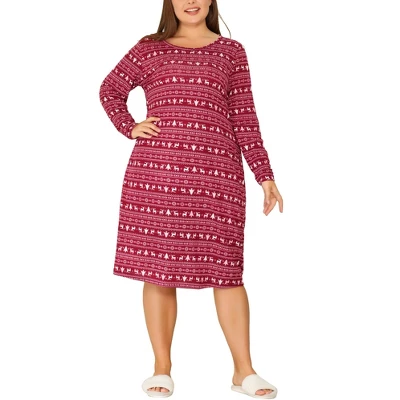 Agnes Orinda Women's Plus Size Comfy Long Sleeve Sleep Dress Nightgown 7 Agnes Orinda Women's Plus Size Comfy Long Sleeve Sleep Dress Nightgown - Image 5