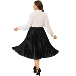 Agnes Orinda Women's Plus Size Velvet Pleated Elastic Waist Party Metallic Pleated Swing Midi A Line Skirts 11 Agnes Orinda Women's Plus Size Velvet Pleated Elastic Waist Party Metallic Pleated Swing Midi A Line Skirts -Agnes Orinda GUEST 656affef a2bd 4624 9361 f926aec8b490