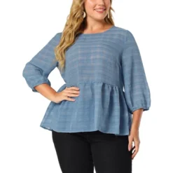Agnes Orinda Women's Plus Size Winter Fashion 3/4 Puff Sleeve Babydoll Blouses 14 Agnes Orinda Women's Plus Size Winter Fashion 3/4 Puff Sleeve Babydoll Blouses -Agnes Orinda GUEST 65c0e6b1 c62d 403d 8c8a c3bd1f6e12ba