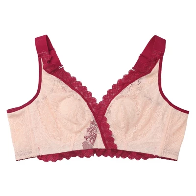 Agnes Orinda Women Plus Wirefree 5-Hook Sheer Lace Trim Adjustable Straps Comfort Bra 8 Agnes Orinda Women Plus Wirefree 5-Hook Sheer Lace Trim Adjustable Straps Comfort Bra - Image 6