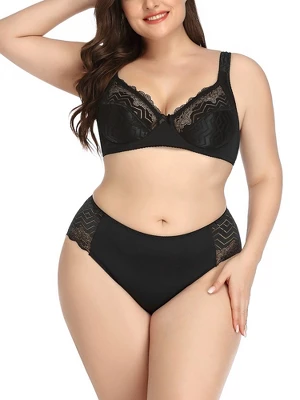 Agnes Orinda Women's Plus Size Underwire Push-Up Lace Trim Adjustable Straps Comfort Bra And Panty Set 7 Agnes Orinda Women's Plus Size Underwire Push-Up Lace Trim Adjustable Straps Comfort Bra And Panty Set - Image 5