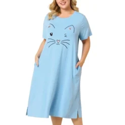 Agnes Orinda Womens Plus Size Short Sleeve Cute Cat Print Pockets Nightgown 31 Agnes Orinda Womens Plus Size Short Sleeve Cute Cat Print Pockets Nightgown -Agnes Orinda GUEST 678b30b7 a1a3 49c4 a640 c9150c17ae5c