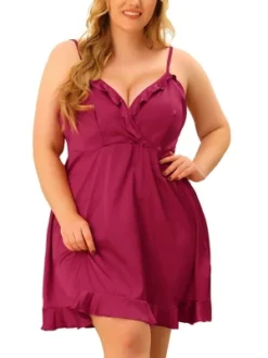 Agnes Orinda Women's Plus Size Satin Ruffle Trim Lingerie V Neck Sleepwear Slips Pajamas Nightgown 11 Agnes Orinda Women's Plus Size Satin Ruffle Trim Lingerie V Neck Sleepwear Slips Pajamas Nightgown -Agnes Orinda GUEST 6878e3ff c858 4a7f 8824 c39eefe1c870