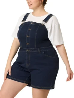 Agnes Orinda Women's Plus Size Denim Shortall Button Jeans Short 11 Agnes Orinda Women's Plus Size Denim Shortall Button Jeans Short -Agnes Orinda GUEST 697d566e e2f7 413c aced 19a34d240a15