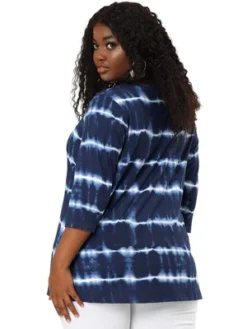 Agnes Orinda Women's Plus Size Tie Dye Side Slit 3/4 Sleeve Stripe V Neck Blouses 18 Agnes Orinda Women's Plus Size Tie Dye Side Slit 3/4 Sleeve Stripe V Neck Blouses -Agnes Orinda GUEST 69a468b0 8ae1 40bd a9c8 4593df40f66e