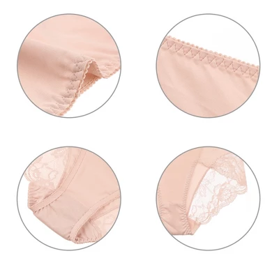 Agnes Orinda Women's Mid-Rise Lace Trim Brief Seamless Underwear 5 Agnes Orinda Women's Mid-Rise Lace Trim Brief Seamless Underwear - Image 3