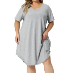 Agnes Orinda Women's Plus Size V Neck Short Sleeve Lace Trim Hem Nightgown 14 Agnes Orinda Women's Plus Size V Neck Short Sleeve Lace Trim Hem Nightgown -Agnes Orinda GUEST 6b40c3f3 6521 4042 9060 fcbb7633129e