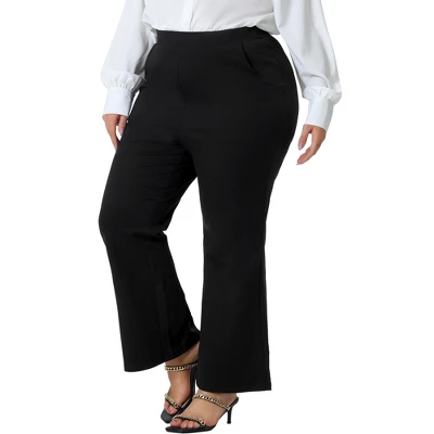 Agnes Orinda Women's Plus Size Bell Bottom Flare Leg Stretchy High Waist With Pockets Long Pants 7 Agnes Orinda Women's Plus Size Bell Bottom Flare Leg Stretchy High Waist With Pockets Long Pants - Image 5