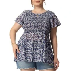 Agnes Orinda Women's Plus Size Chiffon Smock Waist Ditsy Floral Peplum Blouse 20 Agnes Orinda Women's Plus Size Chiffon Smock Waist Ditsy Floral Peplum Blouse -Agnes Orinda GUEST 6b9284fa b564 458c 909c 8942747de323
