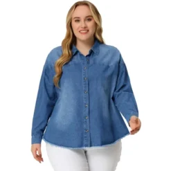 Agnes Orinda Women's Plus Size Button Down Long Sleeve Denim Shirts 17 Agnes Orinda Women's Plus Size Button Down Long Sleeve Denim Shirts -Agnes Orinda GUEST 6c1117b9 c9c8 45f8 aef9 c4f87745a652