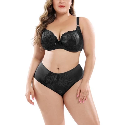 Agnes Orinda Women's Plus Size Underwire Lace Push-Up Adjustable Straps Bra And Panty Set 8 Agnes Orinda Women's Plus Size Underwire Lace Push-Up Adjustable Straps Bra And Panty Set - Image 6