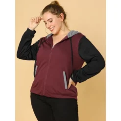 Agnes Orinda Women's Plus Size Casual Hood Color Block Zip Up Hoodie Jacket With Pocket 10 Agnes Orinda Women's Plus Size Casual Hood Color Block Zip Up Hoodie Jacket With Pocket -Agnes Orinda GUEST 6e17e1b9 cd86 4d72 af17 dc9ecb553b46