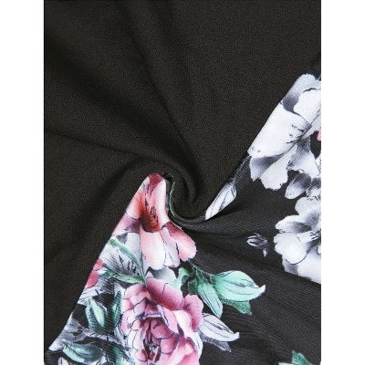 Agnes Orinda Women's Plus Size Zipper Raglan Sleeves Floral Bomber Jacket 7 Agnes Orinda Women's Plus Size Zipper Raglan Sleeves Floral Bomber Jacket - Image 5