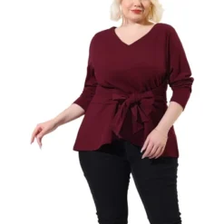 Agnes Orinda Women's Plus Size Workwear Fashion Belted Knot Tie Knit Blouses 18 Agnes Orinda Women's Plus Size Workwear Fashion Belted Knot Tie Knit Blouses -Agnes Orinda GUEST 7058368f 4879 4973 95a5 93b27fa45e12