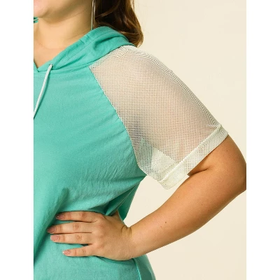 Agnes Orinda Women's Plus Size Hoodies Raglan Short Sleeve Drawstring Top 7 Agnes Orinda Women's Plus Size Hoodies Raglan Short Sleeve Drawstring Top - Image 5