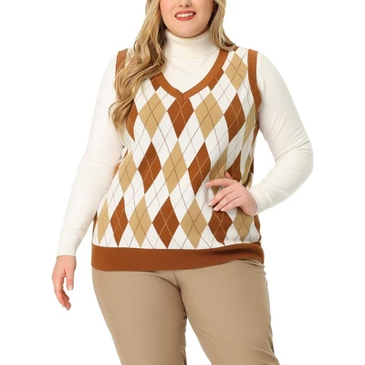 Agnes Orinda Women's Plus Size Cable Knit Sleeveless Pullover Sweater Vest 8 Agnes Orinda Women's Plus Size Cable Knit Sleeveless Pullover Sweater Vest - Image 6