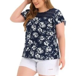 Agnes Orinda Women's Plus Size Top Floral Lace Panel Keyhole Back Flare Sleeve 21 Agnes Orinda Women's Plus Size Top Floral Lace Panel Keyhole Back Flare Sleeve -Agnes Orinda GUEST 74ecd273 4e41 42ab afc1 2db4da8005cb