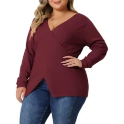 Agnes Orinda Women's Plus Size Knit Deep V Neck Wrap Curvy Pullover Sweaters 15 Agnes Orinda Women's Plus Size Knit Deep V Neck Wrap Curvy Pullover Sweaters -Agnes Orinda GUEST 754e574c 063f 4119 9eeb 7f9cf50f912d