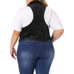 Agnes Orinda Women's Plus Size Velvet Vintage Jacquard Steampunk Lapel Collar Button Fashion Vests -Agnes Orinda GUEST 7716432a 3cc9 4f3d b875 236641c8dd61
