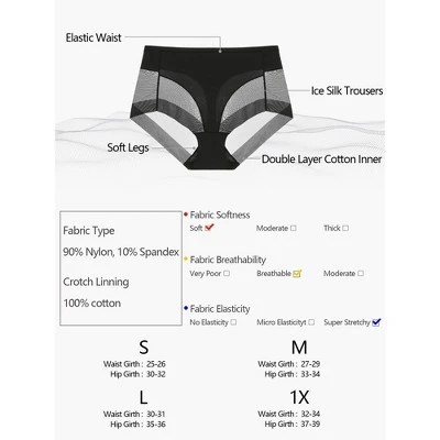 Agnes Orinda Women's Laser Cut Mesh Soft High Rise Brief Solid Stretchy Underwear 6 Agnes Orinda Women's Laser Cut Mesh Soft High Rise Brief Solid Stretchy Underwear - Image 4