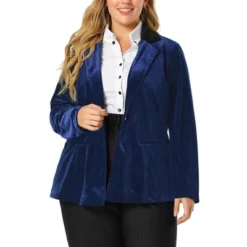Agnes Orinda Women's Plus Size Winter Velvet Blazer Button Lapel Work Jacket 15 Agnes Orinda Women's Plus Size Winter Velvet Blazer Button Lapel Work Jacket -Agnes Orinda GUEST 79f41e99 778f 4330 aef2 f7316f226ab7