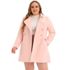 Agnes Orinda Women's Plus Size Winter Fashion Outerwear Double Breasted Warm Overcoats -Agnes Orinda GUEST 7b136347 4a2c 4fec b58a 7cdb41615eca