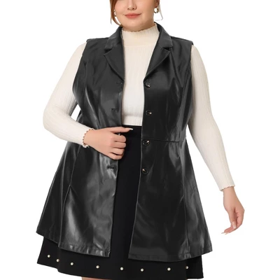 Agnes Orinda Women's Plus Size Fashion Outfits Sleeveless Lapel PU Jacket Vests 8 Agnes Orinda Women's Plus Size Fashion Outfits Sleeveless Lapel PU Jacket Vests - Image 6