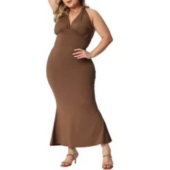 Agnes Orinda Women's Plus Size Sleeveless Deep V Neck Backless Tie Shoulder Bandage Bodycon Dress -Agnes Orinda GUEST 7c37ee27 6da7 43f7 994e ec691064cd29