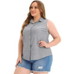 Agnes Orinda Women's Plus Size Sleeveless Shirts Office Button Down Tank Top -Agnes Orinda GUEST 7c69f9c8 6781 44cd 9423 608e38076bfd
