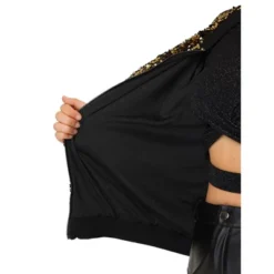 Agnes Orinda Women's Plus Size Party Metallic Sequin Sparkle Zip Bomber Jackets -Agnes Orinda GUEST 7d5980b2 138c 4893 90e0 de76feed50ce